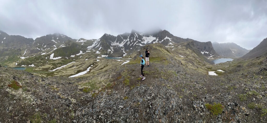 At the top of the pass looking down