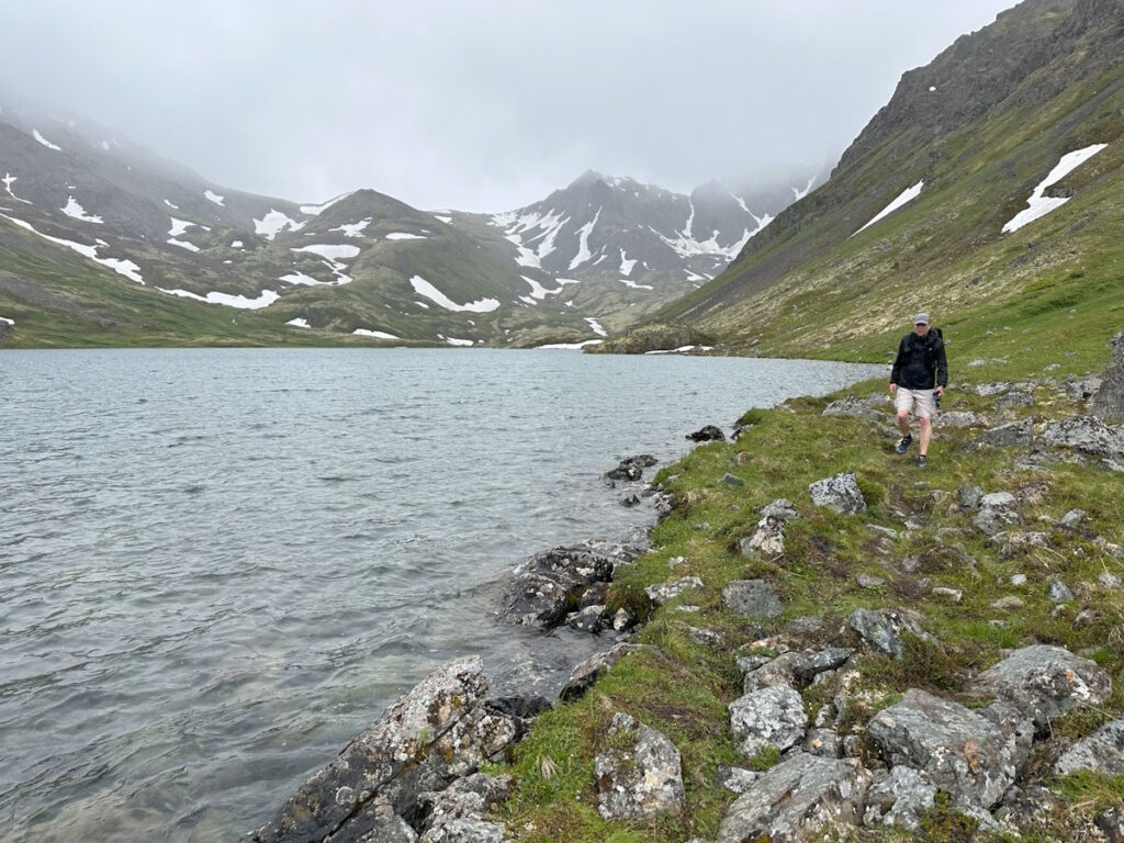 Rocky shoreline along Long Lake